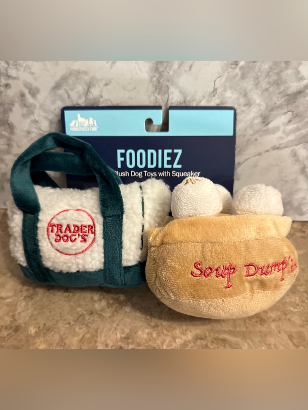 Pawsitively Fun Foodiez Trader Joes Dog Toys 2PK